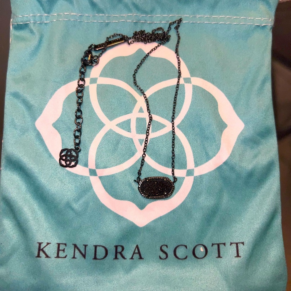 Kendra Scott Elisa Pendant Necklace in
Black Drusy